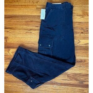 VTG Polo Ralph Lauren Paratrooper Utility Cargo Corduroy Pants 36x30 Navy Y2K